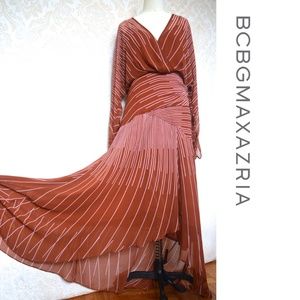 sunburst fan faux wrap dress